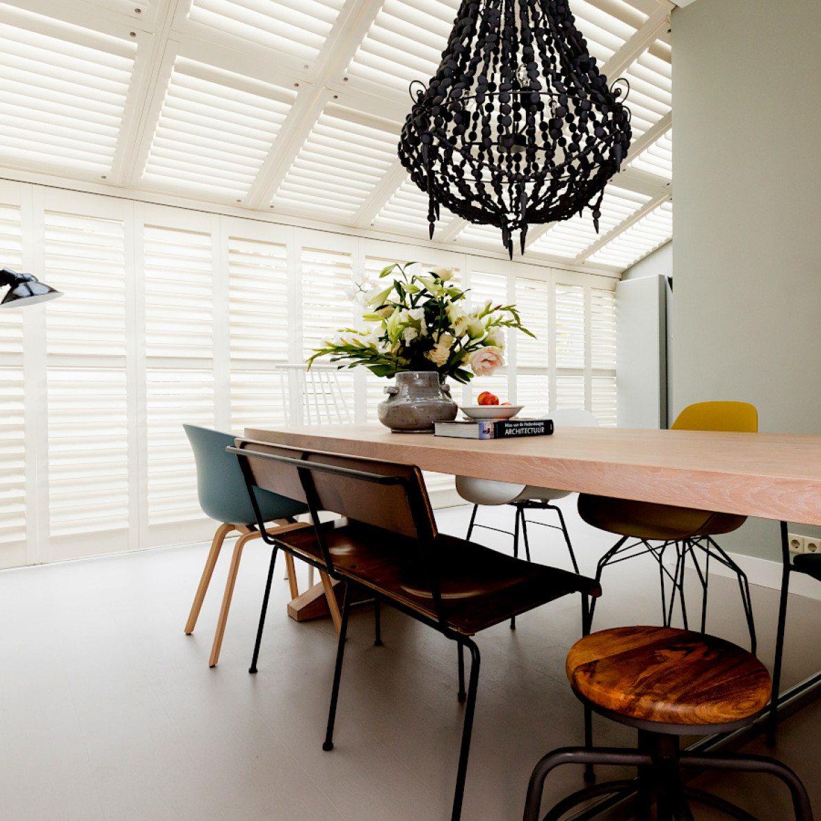 Witte shutters in grote serre product